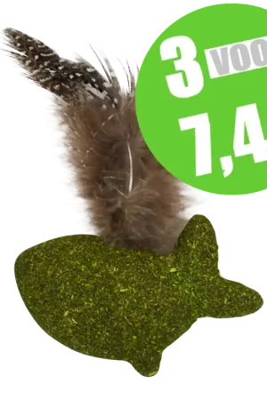 Jack & Vanilla Herbals Kattenkruid Dolfijn Met Veer 7 cm Finale Uitverkoop